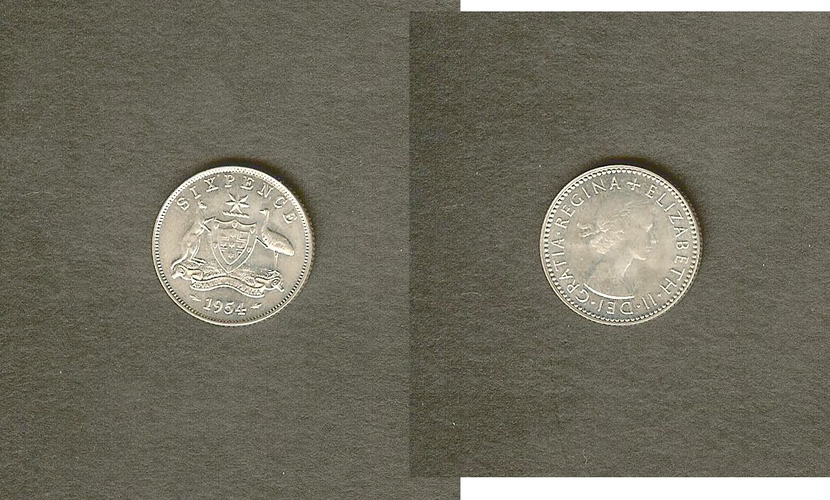 AUSTRALIE 6 Pence Elizabeth II 1954 FDC